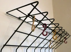 Pamono String Black Metal Coat and Hat Rack, 1950s><noscript><img width=