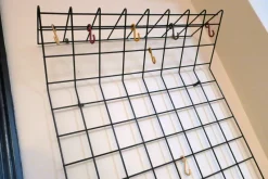 Pamono String Black Metal Coat and Hat Rack, 1950s><noscript><img width=