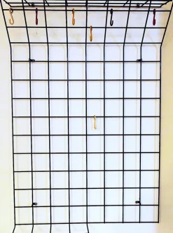 Pamono String Black Metal Coat and Hat Rack, 1950s><noscript><img width=
