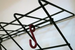 Pamono String Black Metal Coat and Hat Rack, 1950s><noscript><img width=