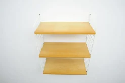 Pamono String Shelving System in Ash with 2 Ladders by Kajsa and Nisse Strinning, 1940s><noscript><img width=