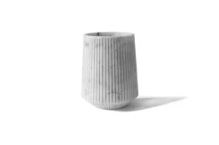 Pamono Striped Wide Vase in White Carrara Marble> Tabletop
