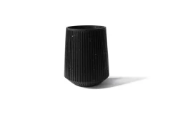 Pamono Striped Wide Vase in White Carrara Marble><noscript><img width=