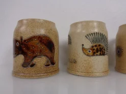 Pamono Studio Ceramic Breakfast Plates & Coffee Mug by Heinz Theo Dietz, 1960s, Set of 12><noscript><img width=