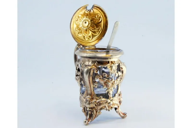 Online Pamono Sugar Bowl with Salt and Pepper Shaker in Gilded Silver, Set of 3