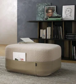 Pamono Sumo Bouclé Wool and Leather Pouf by Morica Design><noscript><img width=