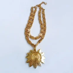 Clearance Pamono Sun Motif Pendant from Givenchy, 1980s
