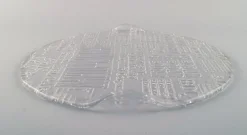 Pamono Swedish Art Glass Cheese Platters with Cheese Names & Bowls, 1980s, Set of 4><noscript><img width=