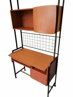 New Pamono Swedish Bookcase with 2 Desk Shelves
