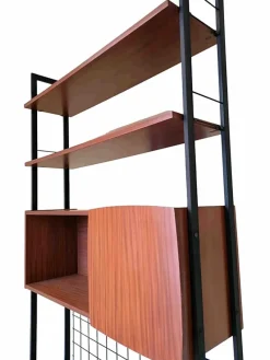 New Pamono Swedish Bookcase with 2 Desk Shelves
