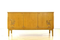 Discount Pamono Swedish Curved Sideboard in Birch, 1930s