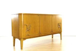 Discount Pamono Swedish Curved Sideboard in Birch, 1930s