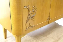 Discount Pamono Swedish Curved Sideboard in Birch, 1930s