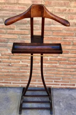 Pamono Swedish Dark Wood Valet, 1950s> Racks, Hooks & Valets