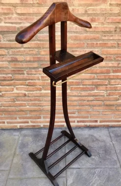 Pamono Swedish Dark Wood Valet, 1950s> Racks, Hooks & Valets