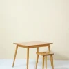 New Pamono Swedish Desk and Stool by Malmvall Göran, 1940s, Set of 2