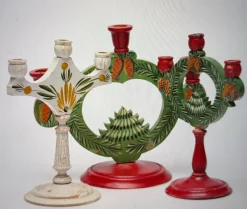 Pamono Swedish God Jul Candleholders, 1890s, Set of 3> Candleholders