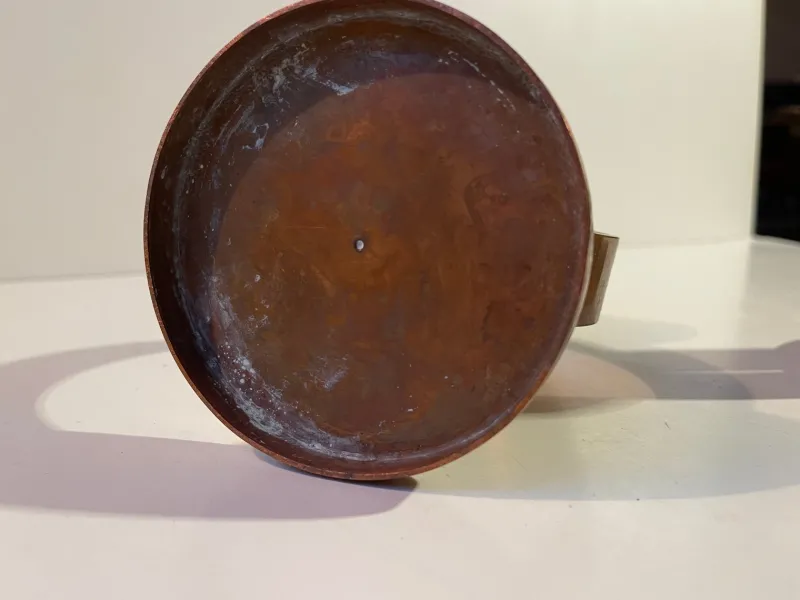 Pamono Swedish Grace Patinated Copper Circle Candleholders, 1920s, Set of 2> Candleholders