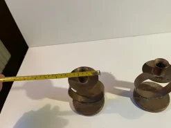 Pamono Swedish Grace Patinated Copper Circle Candleholders, 1920s, Set of 2><noscript><img width=