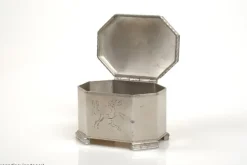 New Pamono Swedish Grace Pewter Tobacco Jar by Harald Linder for Uddevalla, 1920s