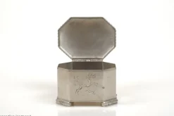 New Pamono Swedish Grace Pewter Tobacco Jar by Harald Linder for Uddevalla, 1920s