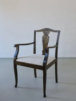 Pamono Swedish Grace Satin Birch Dining Chairs, 1920s, Set of 6><noscript><img width=