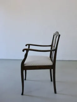 Pamono Swedish Grace Satin Birch Dining Chairs, 1920s, Set of 6><noscript><img width=