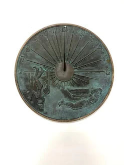 Pamono Swedish Grace Sundial in Patinated Bronze by Ulla Fogelklou-Skogh, 1930s> Garden Accessories