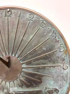 Pamono Swedish Grace Sundial in Patinated Bronze by Ulla Fogelklou-Skogh, 1930s><noscript><img width=