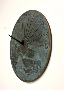 Pamono Swedish Grace Sundial in Patinated Bronze by Ulla Fogelklou-Skogh, 1930s><noscript><img width=