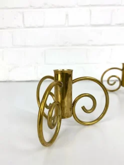 Clearance Pamono Swedish Modern Brass Candlesticks by Lars Holmström for Svenskt Tenn, Sweden, 1950s, Set of 2