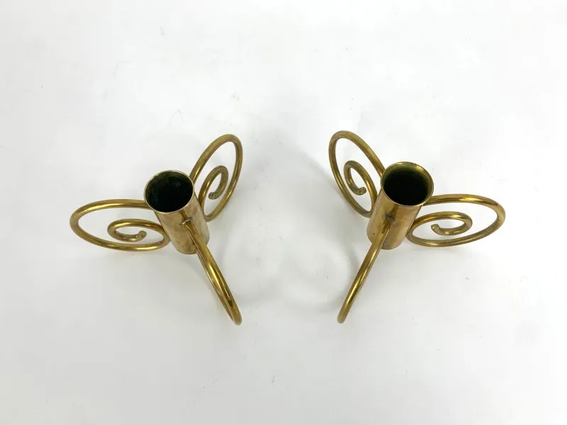 Clearance Pamono Swedish Modern Brass Candlesticks by Lars Holmström for Svenskt Tenn, Sweden, 1950s, Set of 2