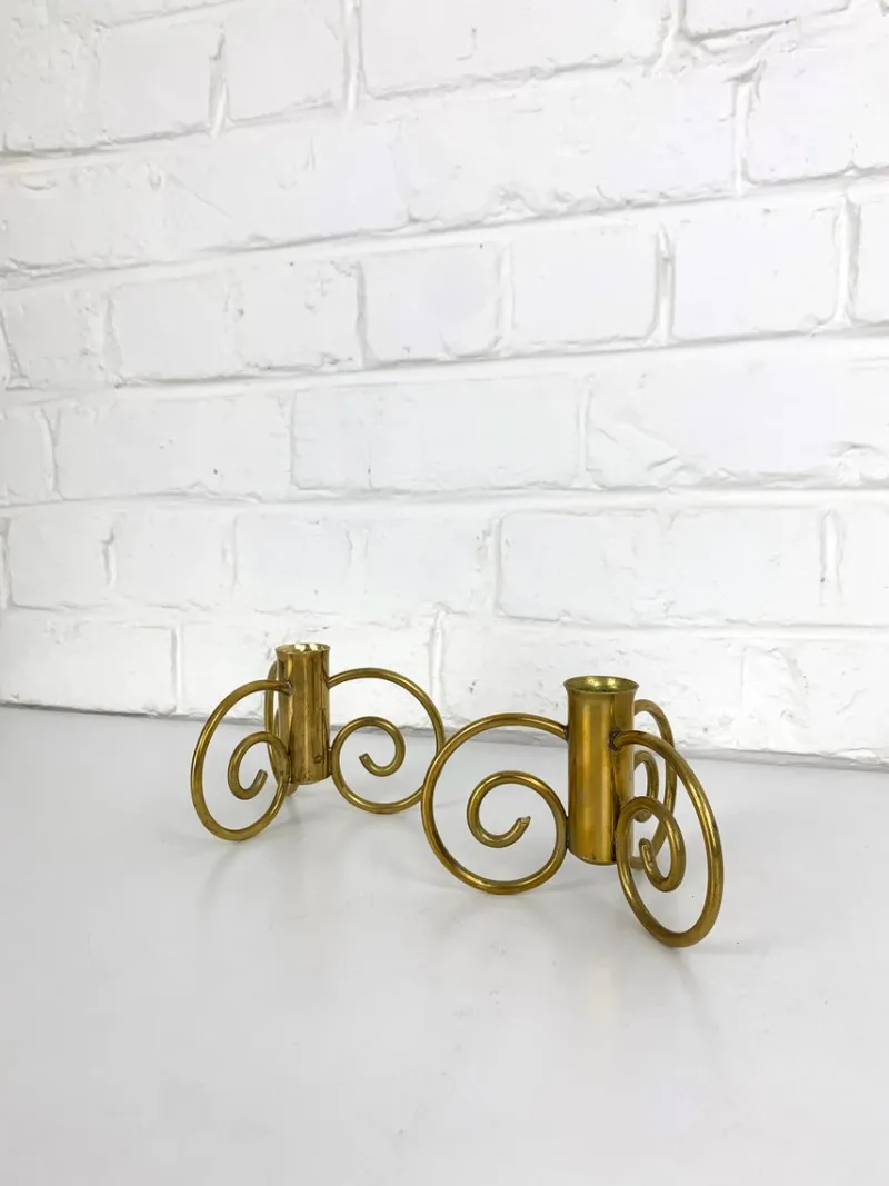 Clearance Pamono Swedish Modern Brass Candlesticks by Lars Holmström for Svenskt Tenn, Sweden, 1950s, Set of 2