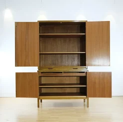 Pamono Swedish Modern Cabinet with Nordens Flora Illustrations by C.A.M Lindman, 1940s><noscript><img width=