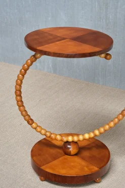 Pamono Swedish Modern Sculptural Floor Lamp with Table & Turned Orb Arm, Late 1930s><noscript><img width=