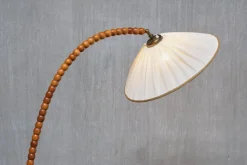 Pamono Swedish Modern Sculptural Floor Lamp with Table & Turned Orb Arm, Late 1930s><noscript><img width=