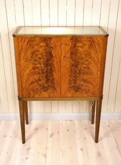 Pamono Swedish Pyramid Mahogany Bar Cabinet by Förenade Möbler Linköping, 1940s> Cabinets & Wardrobes