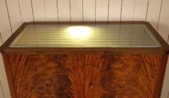 Pamono Swedish Pyramid Mahogany Bar Cabinet by Förenade Möbler Linköping, 1940s><noscript><img width=