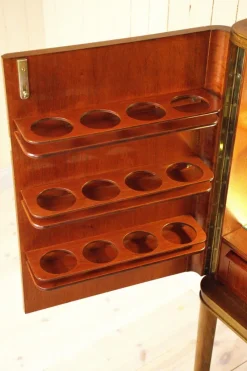 Pamono Swedish Pyramid Mahogany Bar Cabinet by Förenade Möbler Linköping, 1940s><noscript><img width=