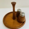 Pamono Swedish Salt and Pepper Set in Teak by K. Holmberg, 1960s, Set of 3> Salt & Pepper Shakers