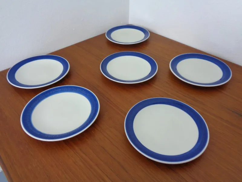 New Pamono Swedish Stoneware Koka Plates by Hertha Bengtson for Rörstrand, 1960s, Set of 6