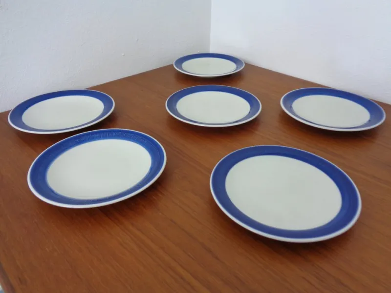 New Pamono Swedish Stoneware Koka Plates by Hertha Bengtson for Rörstrand, 1960s, Set of 6