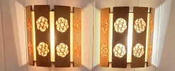 Pamono Swedish Wall Lamps in Pinewood, 1970s, Set of 2> Wall Lights & Sconces