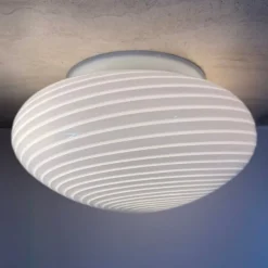 Pamono Swirl Flush Mount, Italy, 1970s><noscript><img width=