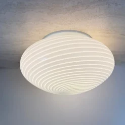 Pamono Swirl Flush Mount, Italy, 1970s><noscript><img width=