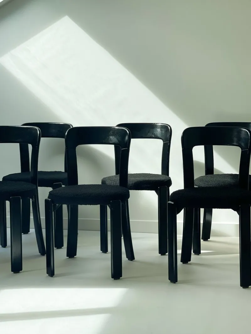 Pamono Swiss Chairs by Bruno Rey for Stein Am Rhein, 1970, Set of 6> Living Room Sets