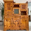 Pamono Swiss Pine Sideboard with Leaded Glass
