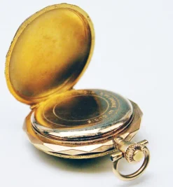 Pamono Swiss Pocket Watch in 14 Carat Gold with Diamonds, 1890s><noscript><img width=