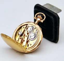 Pamono Swiss Pocket Watch in 14 Carat Gold with Diamonds, 1890s><noscript><img width=