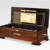 Outlet Pamono Swiss Rosewood and Brass Musical Box